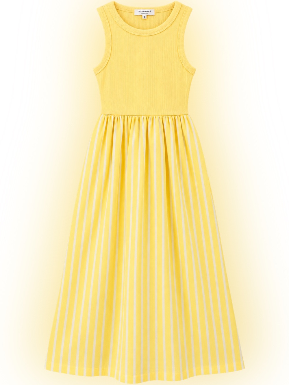 Girls' Sleeveless Yellow Striped Maxi Dress by No Comment